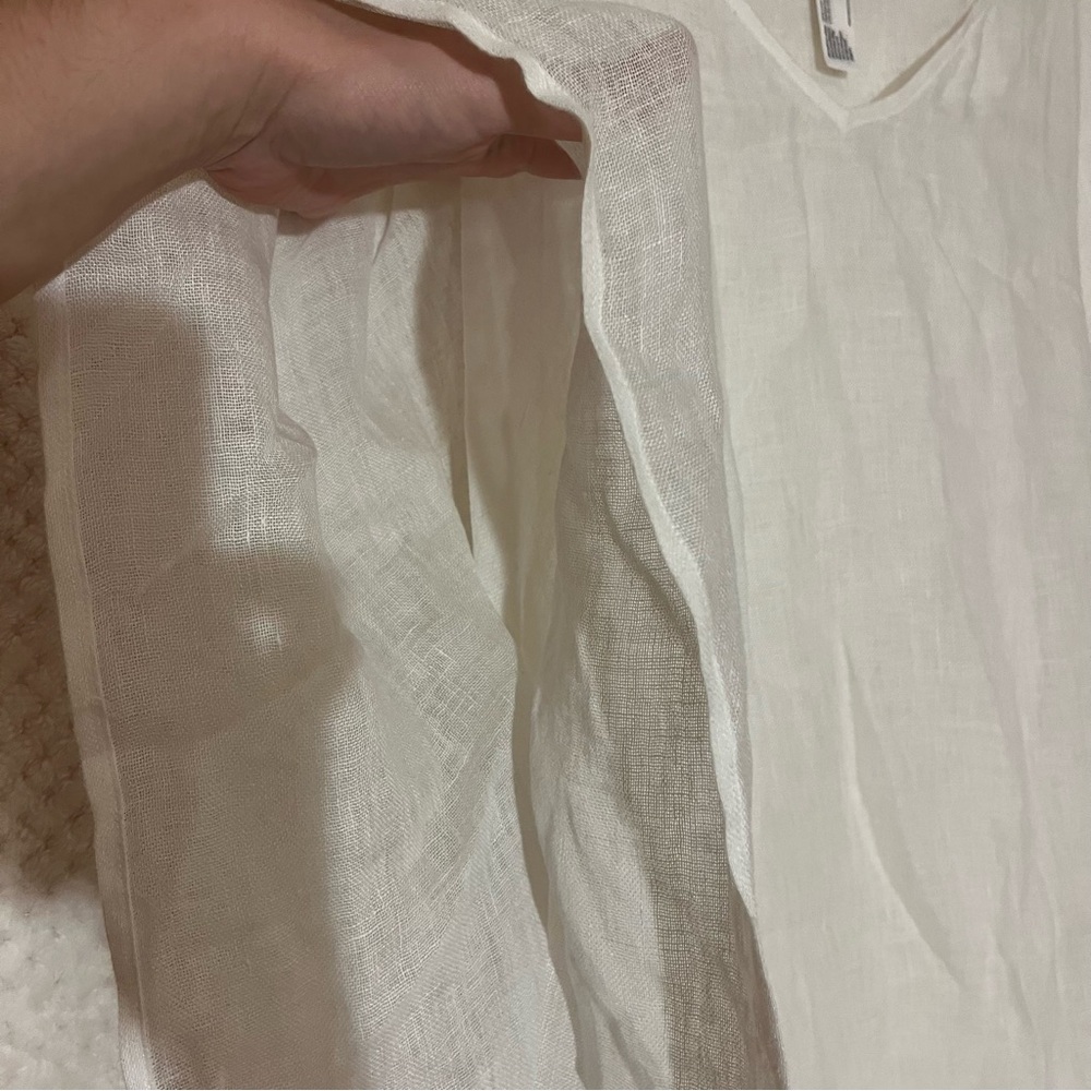 Eileen Fisher Womens Linen Gauze Caftan Cover Up Boxy Fit Lightweight Sz 1X/2X - Picture 9 of 10